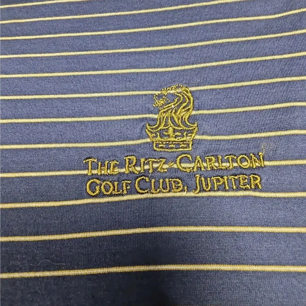 Marbas Italy Filo di Scozia Polo Shirt Mens M Ritz Carlton Jupiter Golf Striped